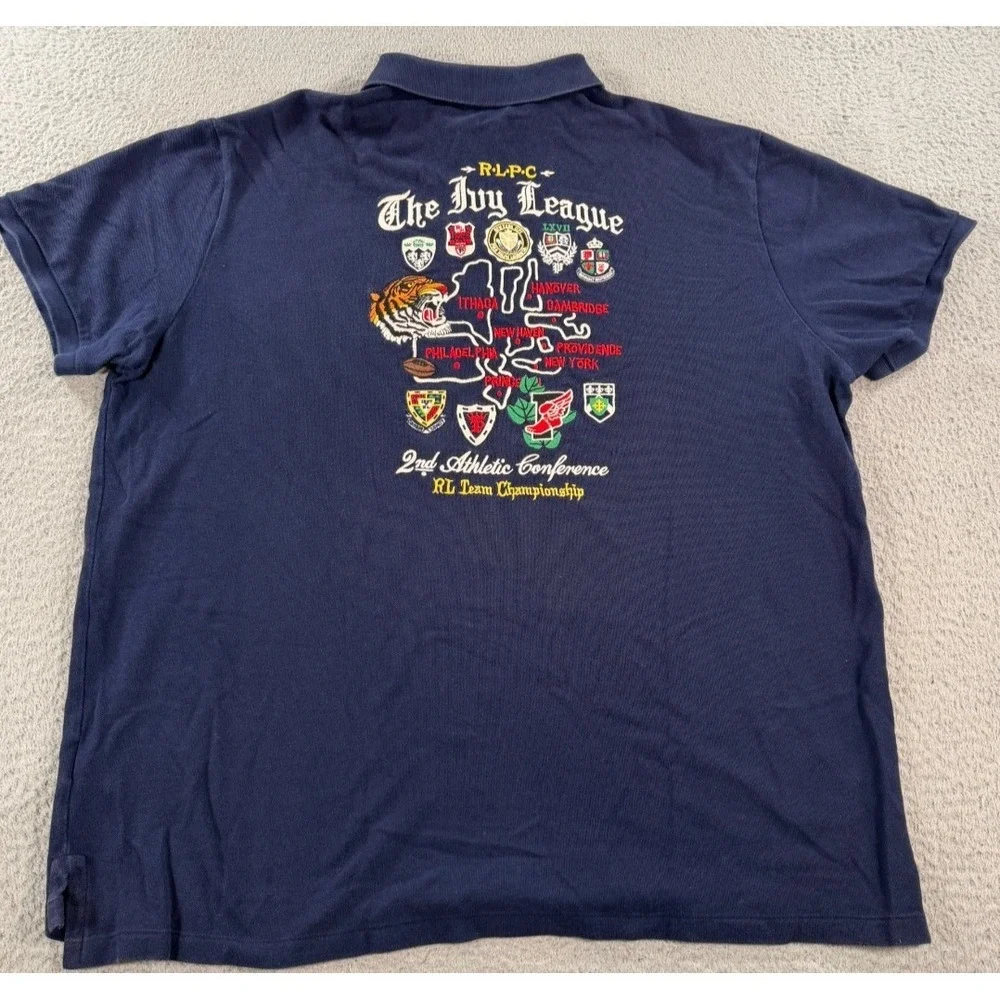 Polo Ralph Lauren Polo Shirt Mens 2XL Ivy League Tiger 1992‎ Bleecker Cup Rugby